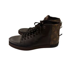 Authentic Louis Vuitton Men’s Basketball Shoes- Size 9.5 in black with brown lea